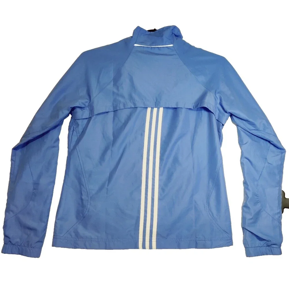 Vintage Y2K Adidas Women's Windbreaker Zip Up Light Weight Blue Size:M
